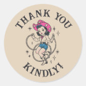 レトロウェスタン50thロデオ誕生日サンキュー ラウンドシール (正面)