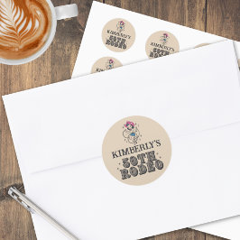 レトロウェスタン50thロデオ誕生日 ラウンドシール