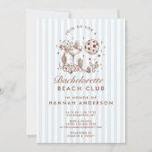 レトロウェスタン ヴィンテージ ブルー ブライズメイド ウィークエンド 招待状 (正面)