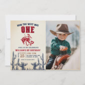 レトロウェスタンHow The West Was 1 Birthday Photo 招待状 (正面)