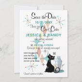 レトロウェディング日付カードの保存 招待状 (正面)