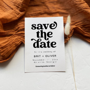 レトロウェディング日付カードを保存 招待状