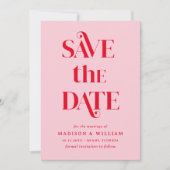 レトロウェディング日付写真を保存 招待状 (正面)