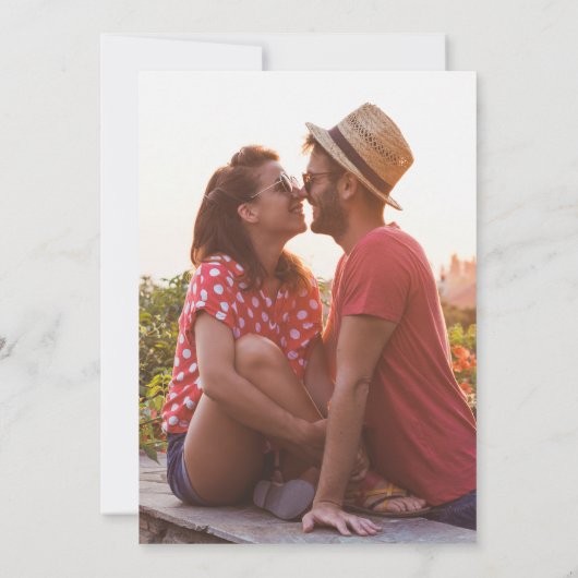 レトロウェディング日付写真を保存 招待状 (裏面)