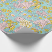 レトロウェルカム新生児ガール ラッピングペーパー (角)
