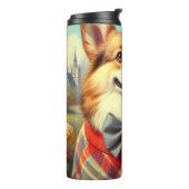 レトロウェルシュコーギーカーディガン絵を描ズ タンブラー (回転左)