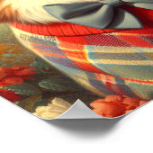 レトロウェルシュコーギーカーディガン絵を描ズ ポスター (角)