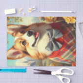 レトロウェルシュコーギーカーディガン絵を描ズ 薄葉紙 (クラフト)