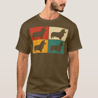 レトロウェルシュコーギーヴィンテージドッグ恋人ノベルティ1207 Tシャツ