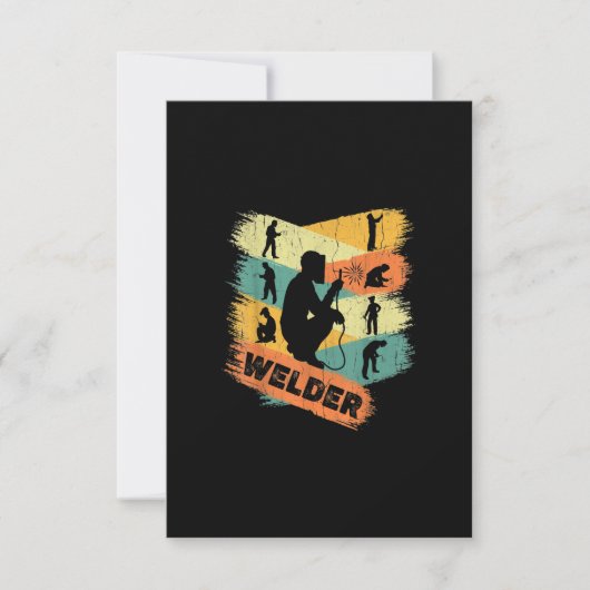 レトロウェルダーギフト |ヴィンテージ溶接ラバーギフト サンキューカード (正面)