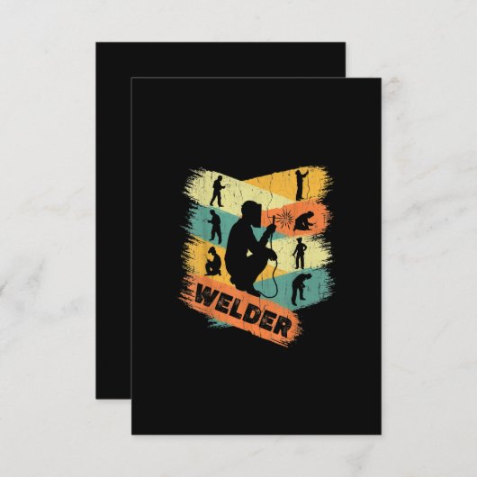 レトロウェルダーギフト |ヴィンテージ溶接ラバーギフト サンキューカード (正面/裏面)