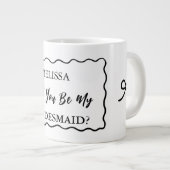 レトロウェーブあなたは私のブライズメイドになりますか？20oz ジャンボコーヒーマグカップ (正面右)