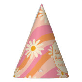 レトロウェーブグルービーデイジーカラフルパーティーハット パーティーハット (左)