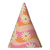 レトロウェーブグルービーデイジーカラフルパーティーハット パーティーハット (右)