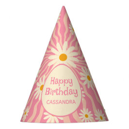 レトロウェーブグルービーデイジーカラフルパーティーハット パーティーハット