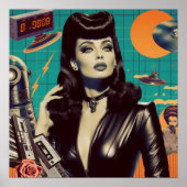 レトロウェーブゴシック女性 ポスター (正面)