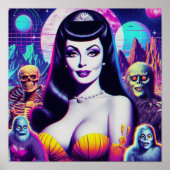 レトロウェーブゴシック女性 ポスター (正面)