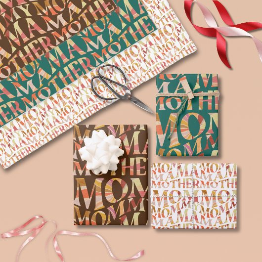 レトロウェーブサマーサンセットバイブマザーズデイ ラッピングペーパーシート