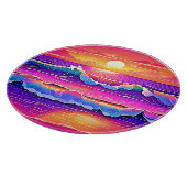 レトロウェーブサンセットセレニティ カッティングボード (角)