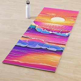 レトロウェーブサンセットセレニティ ヨガマット