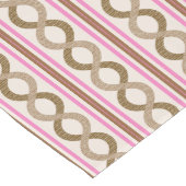 レトロウェーブズブラウン&ピンクパスメンテリー ロングテーブルランナー (コーナー)