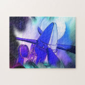 レトロウェーブターボプロップ航空機パズル ジグソーパズル (横)