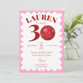 レトロウェーブディスコ30歳の誕生日パーティの招待状 招待状 (スタンド正面)