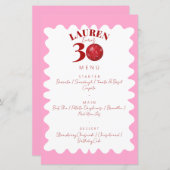 レトロウェーブディスコ30th誕生日パーティーメニュー (正面/裏面)