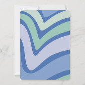 レトロウェーブデイジーGroovy 40thブルー誕生日 招待状 (裏面)