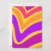 レトロウェーブデイジーGroovy 50thオレンジ誕生日 招待状 (裏面)