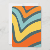 レトロウェーブデイジーGroovy 60thグリーン誕生日 招待状 (裏面)