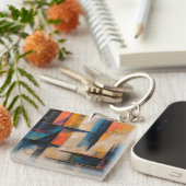 レトロウェーブデザイン01アクリルキーチェーン キーホルダー (正面右)