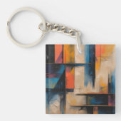 レトロウェーブデザイン01アクリルキーチェーン キーホルダー (正面)