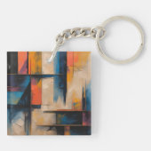 レトロウェーブデザイン01アクリルキーチェーン キーホルダー (裏面)