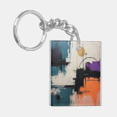 レトロウェーブデザイン03 – キーチェーン (正面左)