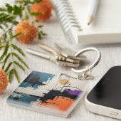 レトロウェーブデザイン03 – キーチェーン (正面右)