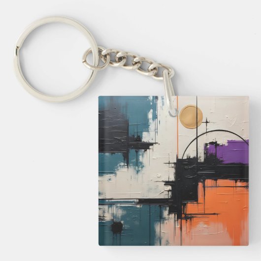 レトロウェーブデザイン03 – キーチェーン (正面)