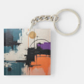 レトロウェーブデザイン03 – キーチェーン (裏面)