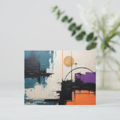 レトロウェーブデザイン03 ポストカード (スタンド正面)