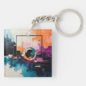 レトロウェーブデザイン04 – キーチェーン (裏面)