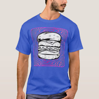 レトロウェーブハンバーグチーズバーガー Tシャツ