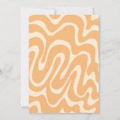 レトロウェーブバタフライピーチオレンジ誕生日 招待状 (裏面)