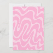 レトロウェーブバタフライピーチピンク誕生日 招待状 (裏面)