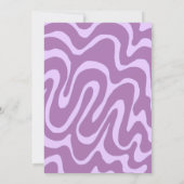 レトロウェーブバタフライ ベージュ パープル 誕生日 招待状 (裏面)