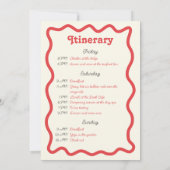 レトロウェーブバチェロレッテ週末の日程 招待状 (裏面)