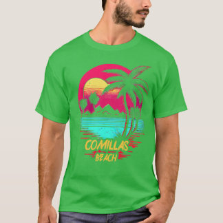 レトロウェーブビーチコミラスビーチ Tシャツ
