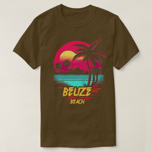 レトロウェーブビーチベリーズビーチ Tシャツ (デザイン正面)