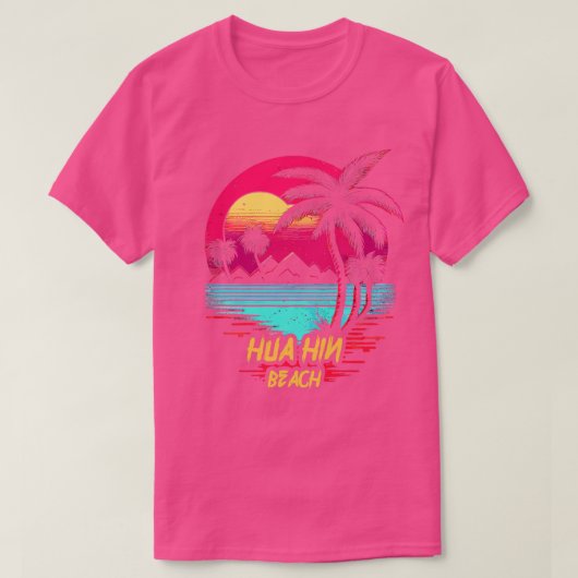 レトロウェーブビーチホアヒンビーチ Tシャツ (デザイン正面)
