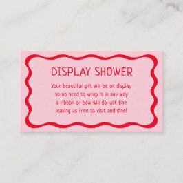レトロウェーブピンクと赤のディスプレイシャワーインサート エンクロージャーカード