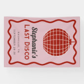 レトロウェーブピンクと赤の最後のディスコバチェロレッテ 横断幕 (横)